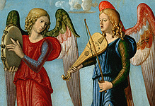 Angels making music